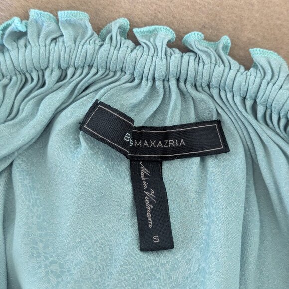 BCBGMAXAZRIA Teal Satin Snake Tank Top Size S - Picture 7 of 7
